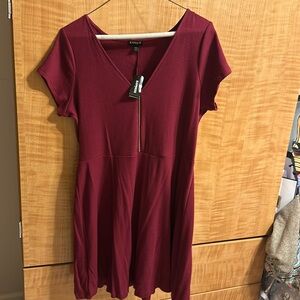 Express ribbed fit and flare dress
